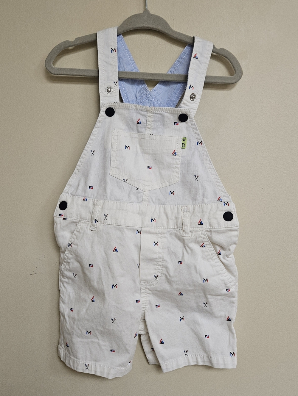 Mayoral Baby Boy Sail Boat White Shortalls 18 Months